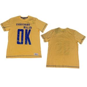 Street Blues Graphic Tee Shirt Boys Size 13 - 14 yrs Short Sleeve Yellow Blue